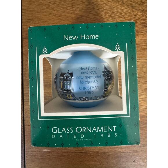 Hallmark Other - Hallmark 1985 Glass Christmas Ornament New Home Keepsake Vintage